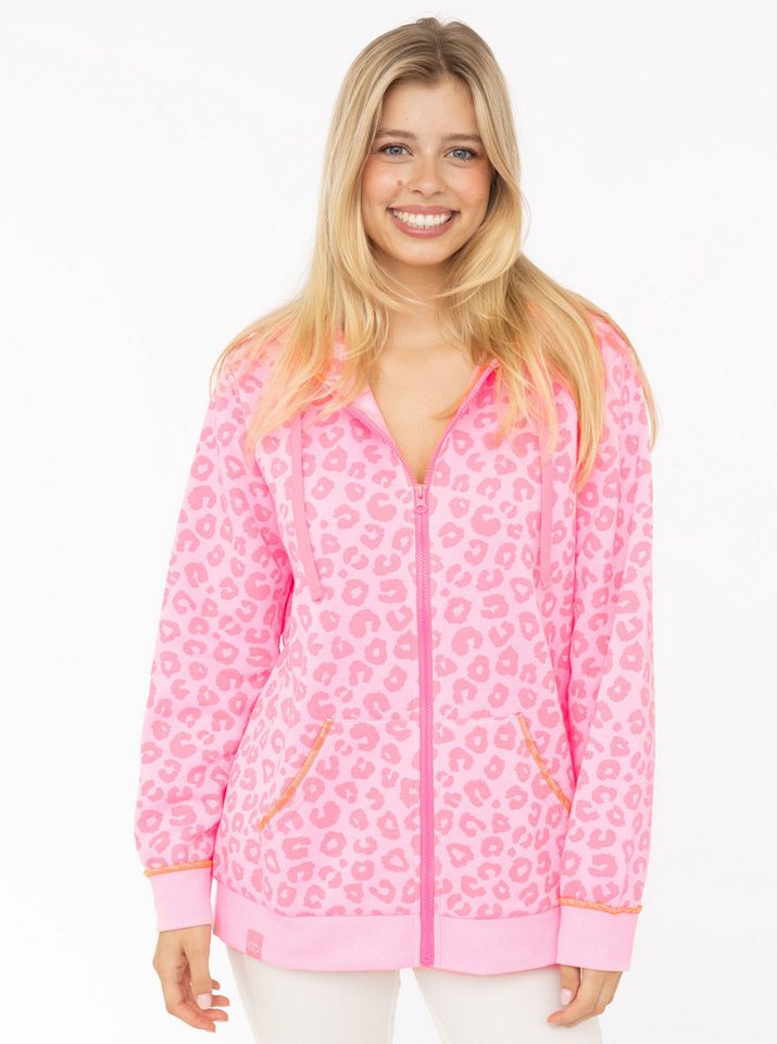 Zwillingsherz Kapuzensweatjacke "Soft Leo" Mini-Me, mit Leo Muster, Zipper und Kängurutaschen von Zwillingsherz