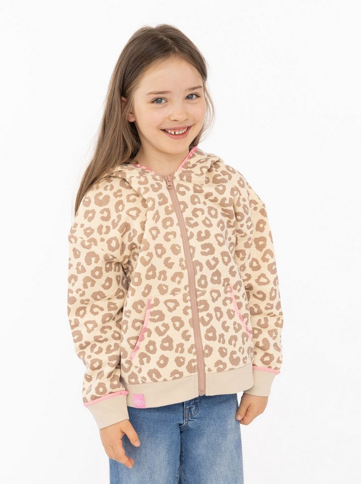 Zwillingsherz Kapuzensweatjacke "Soft Leo" Mini-Me, mit Leo Muster, Zipper und Taschen von Zwillingsherz
