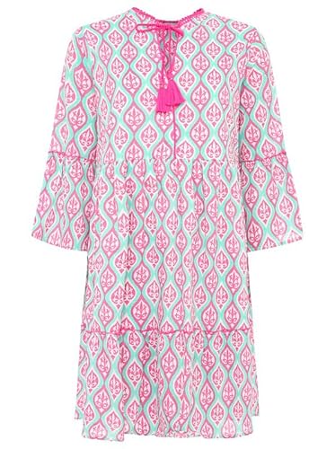 Zwillingsherz Kleid Sommerkleid Damen leicht und luftig Strandkleid Damen Sommer, Tunikakleid Damen, Hemdblusenkleid, Blusenkleid Tunika Kleid Ibiza Style Größe S/M von Zwillingsherz