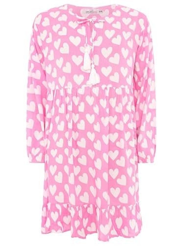 Zwillingsherz Kleid Sommerkleid Damen leicht und luftig Strandkleid Damen Sommer, Tunikakleid Damen, Hemdblusenkleid, Blusenkleid Tunika Kleid Ibiza Style Größe L/XL von Zwillingsherz