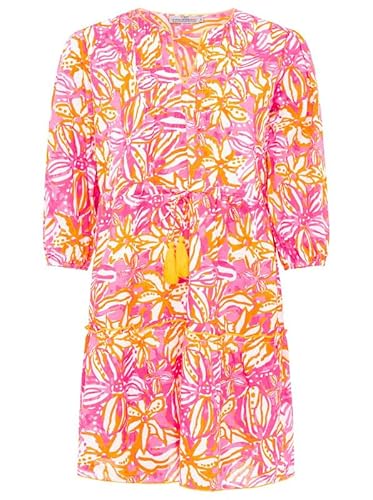 Zwillingsherz Kleid Sommerkleid Damen leicht und luftig Strandkleid Damen Sommer, Tunikakleid Damen, Hemdblusenkleid, Blusenkleid Tunika Kleid Ibiza Style Größe M von Zwillingsherz