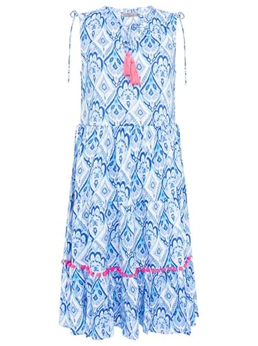 Zwillingsherz Kleid Sommerkleid Damen leicht und luftig Strandkleid Damen Sommer, Tunikakleid Damen, Hemdblusenkleid, Blusenkleid Tunika Kleid Ibiza Style Größe S/M von Zwillingsherz