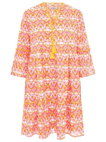 Zwillingsherz Kleid Sommerkleid Damen leicht und luftig Strandkleid Damen Sommer, Tunikakleid Damen, Hemdblusenkleid, Blusenkleid Tunika Kleid Ibiza Style Größe L/XL von Zwillingsherz