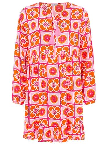 Zwillingsherz Kleid Sommerkleid Damen leicht und luftig Strandkleid Damen Sommer, Tunikakleid Damen, Hemdblusenkleid, Blusenkleid Tunika Kleid Ibiza Style Größe S/M von Zwillingsherz