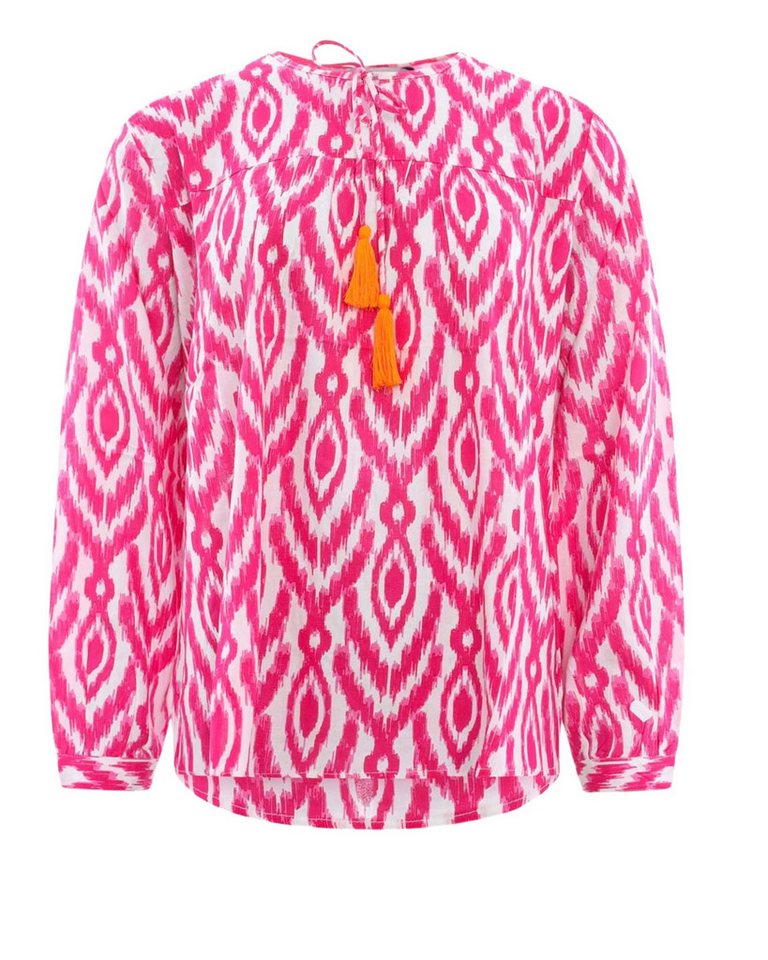 Zwillingsherz Langarmbluse Zwillingsherz Bluse Aquarell Ovale in blau oder pink Mandalamuster von Zwillingsherz