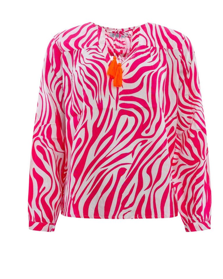 Zwillingsherz Langarmbluse Zwillingsherz Bluse mit Zebramuster von Zwillingsherz