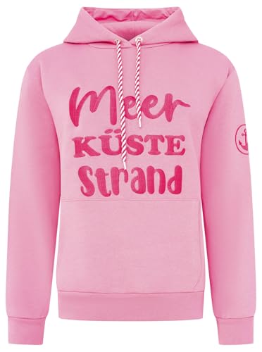 Zwillingsherz Meer Küste Strand Kapuzenpullover, Rosa, mit Aufdruck Meer Küste Strand, Damen Sweatshirt Gr. M von Zwillingsherz