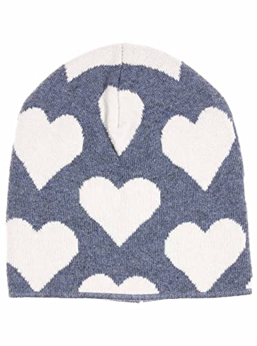 Zwillingsherz Mütze Beanie Slouch mit Kaschmir für Mädchen Kinder Uni - Hochwertige Cashmere Cap Kappe mit Herz Muster - Perfekt für Sommer Herbst Winter - Warme Haube mit weichem Fleece von Zwillingsherz