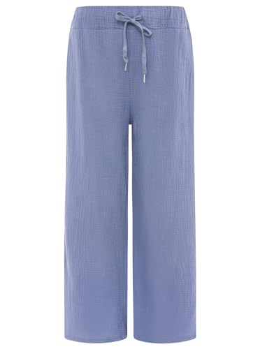 Zwillingsherz Musselin Hose aus 100% Baumwolle – Hochwertige Sommerhose für Damen Frauen Mädchen - Marlenehose Freizeithose Culottes - Strandhose locker luftig perfekt für Frühling Sommer von Zwillingsherz