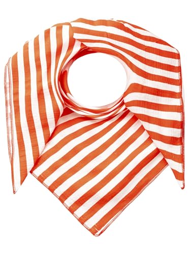 Zwillingsherz Musselin Viereckstuch Wolle Damen Mädchen - Hochwertiges Baumwoll-Halstuch mit Streifen – Damenschal Übergangsschal Sommerschal - Strick-Waren Weich Frühjahr Sommer Herbst von Zwillingsherz