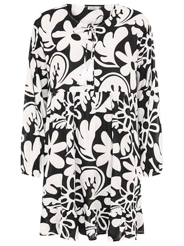Zwillingsherz Kleid Sommerkleid Damen leicht und luftig Strandkleid Damen Sommer, Tunikakleid Damen, Hemdblusenkleid, Blusenkleid Tunika Kleid Ibiza Style Größe L/XL von Zwillingsherz