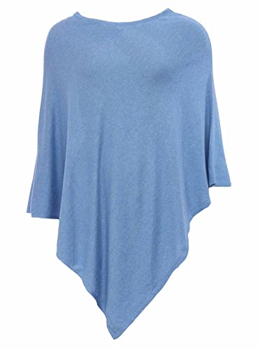 Zwillingsherz Poncho-Schal mit Baumwolle - Hochwertiges Cape für Damen - XXL Umhängetuch und Tunika mit Ärmel - Strick-Pullover - Sweatshirt - Stola für Sommer und Winter von Zwillingsherz