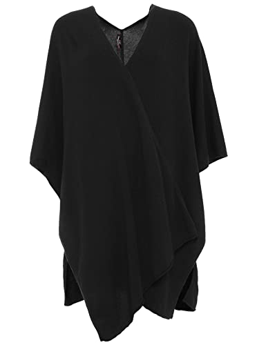 Zwillingsherz Poncho-Schal mit Kaschmir - Hochwertiges Cape für Damen - XXL Umhängetuch und Tunika mit Ärmel - Strick-Pullover - Sweatshirt - Stola für Sommer und Winter von Zwillingsherz