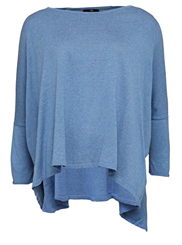 Zwillingsherz Poncho mit Baumwolle - Hochwertiges Cape für Damen - XXL Umhängetuch und Tunika mit Ärmel - Strick-Pullover - Sweatshirt - Stola für Sommer und Winter von Cashmere Dreams - jeans von Zwillingsherz