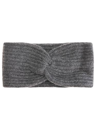 Zwillingsherz Rippen Stirnband aus 100% Kaschmir - Hochwertiges Grobstrick Kopfband Uni Design für Damen Frauen - Wolle - Ohrenschutz Haarband - Sport Freizeit warm weich - Frühjahr Herbst Winter von Zwillingsherz