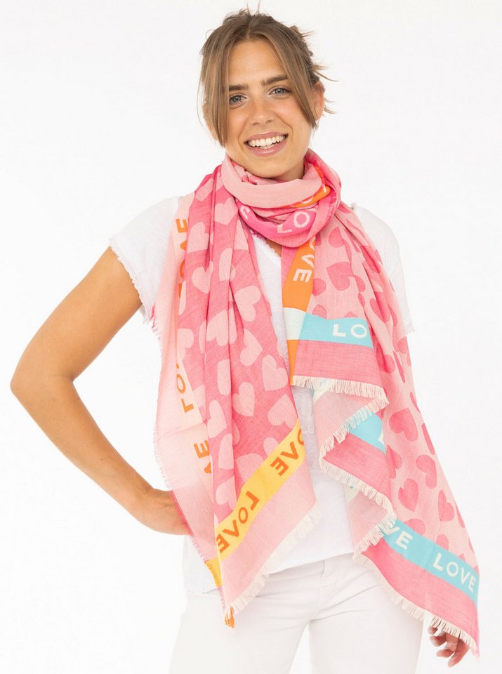 Zwillingsherz Schal "Love & More", stylischer Schal mit Schriftzug von Zwillingsherz