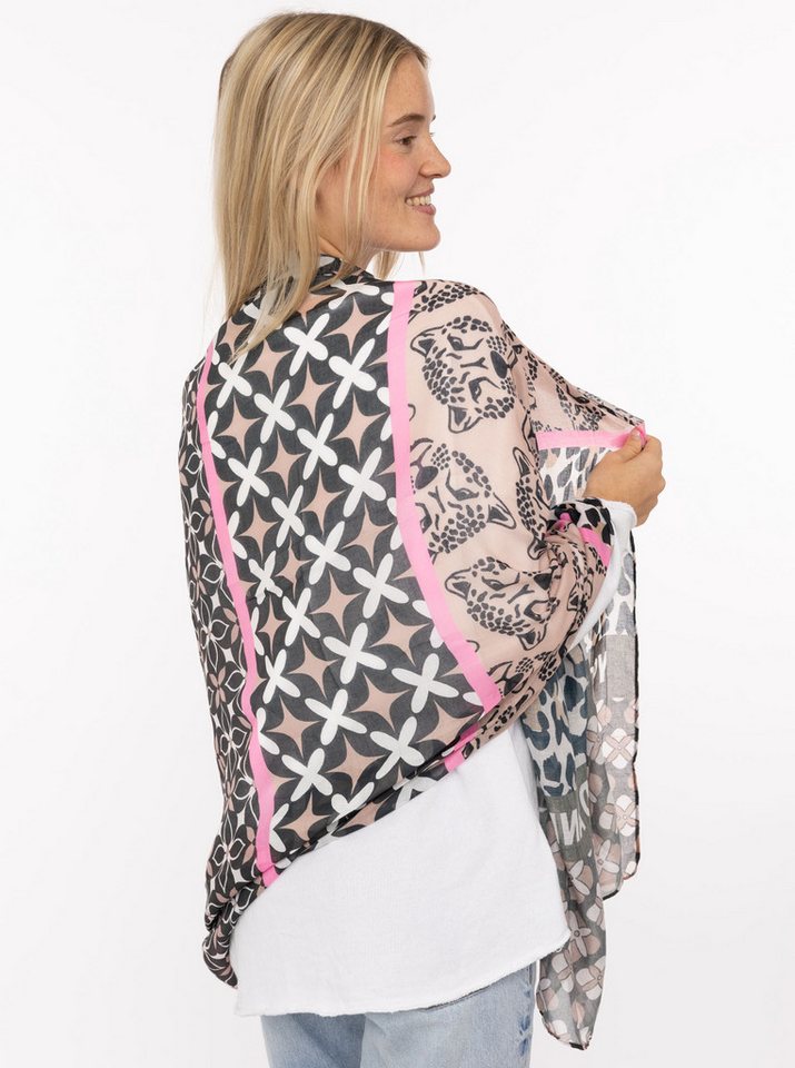 Zwillingsherz Schal Viskose Mix "Leo Mix", mit modernem Leomuster und Schriftzug - Hingucker von Zwillingsherz