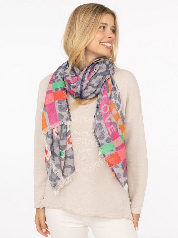 Zwillingsherz Schal "Wild Love", trendiger Schal mit Herzen und Schriftzug von Zwillingsherz