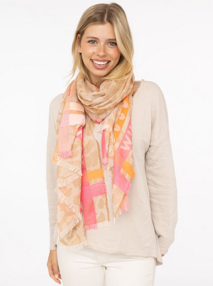 Zwillingsherz Schal "Wild Love", trendiger Schal mit Herzen und Schriftzug von Zwillingsherz