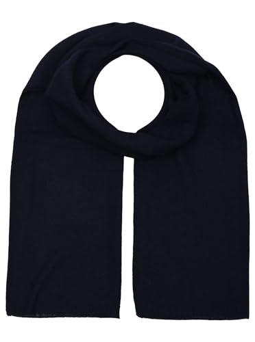 Zwillingsherz Schal aus 100% Kaschmir - Hochwertiger Strickschal im Classic Uni Design für Damen Jungen Mädchen - XXL Hals-Tuch und Damenschal - Strick-Waren für Sommer und Winter - navy von Zwillingsherz