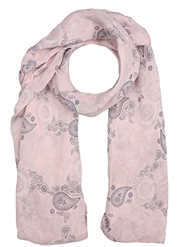 Zwillingsherz Seiden-Tuch für Damen Mädchen Paisley Elegantes Accessoire/Baumwolle/Seiden-Schal/Halstuch/Schulter-Tuch oder Umschlagstuch einsetzbar - rosa von Zwillingsherz