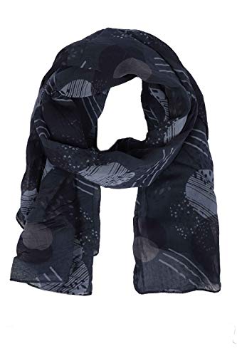 Zwillingsherz Seiden-Tuch im stilvollen Design - Hochwertiger Schal für Damen Mädchen - Halstuch - Umschlagstuch – Pashmina - Loop - weicher Schlauchschal für Frühjahr Sommer Herbst Winter - navy von Zwillingsherz