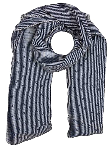 Zwillingsherz Seiden-Tuch mit Anker-Print - Hochwertiger Schal für Damen Mädchen - Halstuch - Umschlagstuch - Loop - weicher Schlauchschal für Sommer Herbst und Winter von Cashmere Dreams navy von Zwillingsherz