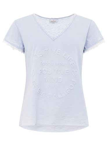 Zwillingsherz Shirt Positiv für Damen Frauen Mädchen - Hochwertiges 100% Baumwolle Oberteil kuschelig weich Sommer Kurzarm Hemd Tail Top V Ausschnitt Fransen Ärmel von Zwillingsherz