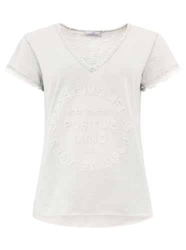 Zwillingsherz Shirt Positiv für Damen Frauen Mädchen - Hochwertiges 100% Baumwolle Oberteil kuschelig weich Sommer Kurzarm Hemd Tail Top V Ausschnitt Fransen Ärmel von Zwillingsherz