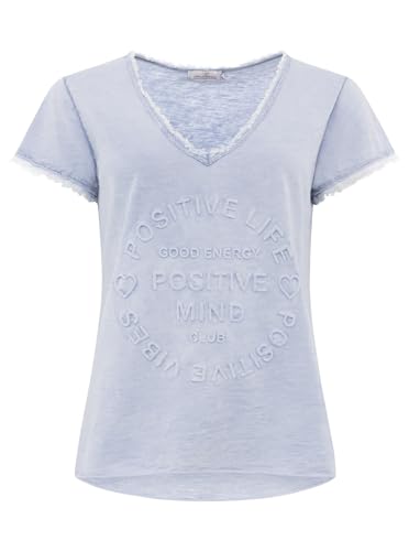 Zwillingsherz Shirt Positiv für Damen Frauen Mädchen - Hochwertiges 100% Baumwolle Oberteil kuschelig weich Sommer Kurzarm Hemd Tail Top V Ausschnitt Fransen Ärmel von Zwillingsherz