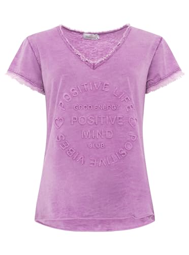 Zwillingsherz Shirt Positiv für Damen Frauen Mädchen - Hochwertiges 100% Baumwolle Oberteil kuschelig weich Sommer Kurzarm Hemd Tail Top V Ausschnitt Fransen Ärmel von Zwillingsherz