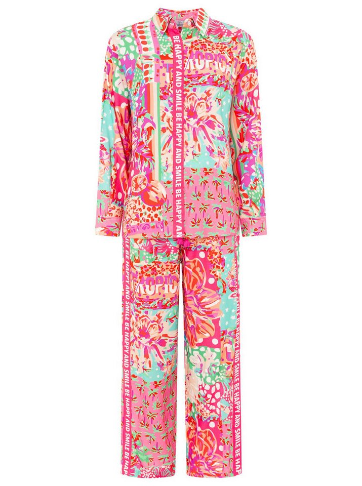 Zwillingsherz Shirtbluse "Be Happy" mit auffälligem Blumenprint von Zwillingsherz
