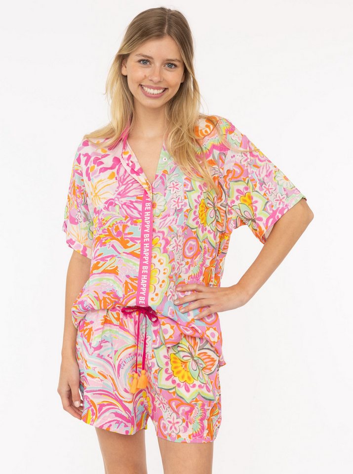 Zwillingsherz Shirtbluse "Power Aquarell" Set mit Bluse und Shorts mit Tasseln aus Viskose Zwillingsherz Shirtbluse "Power Aquarell" Set mit Bluse und Shorts mit Tasseln aus Viskose von Zwillingsherz