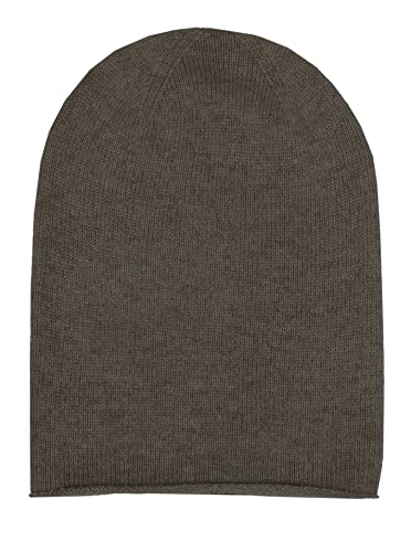 Zwillingsherz Slouch-Beanie-Mütze aus 100% Kaschmir - Hochwertige Strickmütze für Damen Mädchen Jungen - Hat - Unisex - One Size - warm und weich im Sommer Herbst und Winter - braun von Zwillingsherz