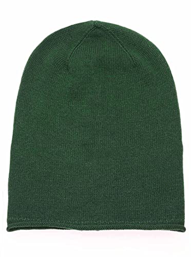 Zwillingsherz Slouch-Beanie-Mütze aus 100% Kaschmir - Hochwertige Strickmütze für Damen Mädchen Jungen - Hat - Unisex - One Size - warm und weich im Sommer Herbst und Winter - grün von Zwillingsherz