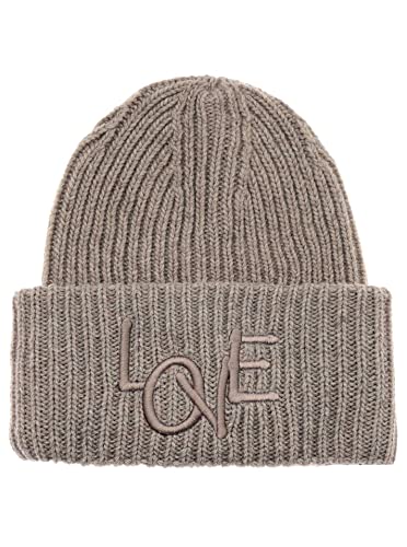Zwillingsherz Slouch-Beanie-Mütze aus Wolle - Hochwertige Strickmütze mit Love Stickerei für Damen Mädchen Jungen - Hat - One Size - warm und weich für Frühling Herbst und Winter-bei von Zwillingsherz