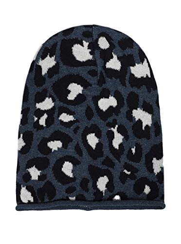 Zwillingsherz Slouch-Beanie-Mütze mit Baumwolle - Hochwertige Strickmütze mit Leo Design für Damen Mädchen Jungen 2020 - Hat - One Size - Frühjahr Sommer Herbst und Winter - Jeans von Zwillingsherz