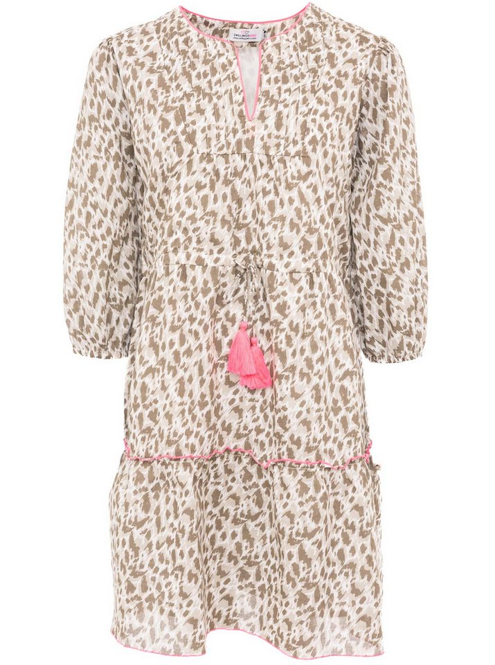 Zwillingsherz Sommerkleid "Colorful Leopard" mit Tasseln und kontrastfarbigen Details von Zwillingsherz