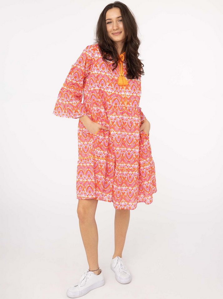 Zwillingsherz Sommerkleid "Joyful" mit Tasseln, Trompeten Ärmeln und Eingriffstaschen von Zwillingsherz