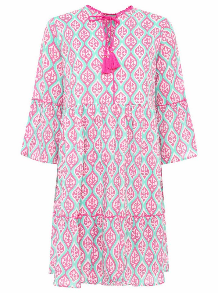 Zwillingsherz Sommerkleid "Ovale Ranken" mit Tasseln, Trompeten Ärmeln und Eingriffstaschen von Zwillingsherz