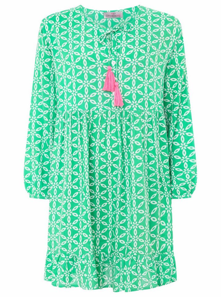 Zwillingsherz Sommerkleid "Stargazing" mit Muster, langen Ärmeln und Tasseln von Zwillingsherz