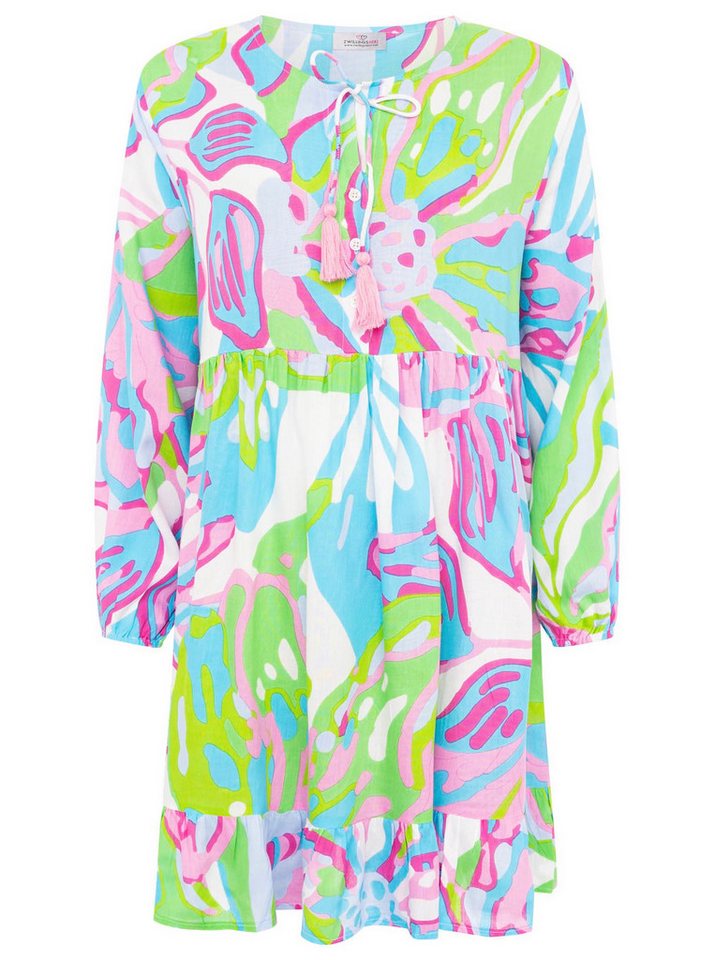Zwillingsherz Sommerkleid Zwillingsherz Kleid Blumen Kunst Kordel mit Tasseln, Tasseln, Volants von Zwillingsherz