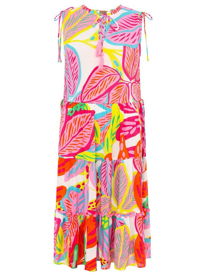 Zwillingsherz Sommerkleid Zwillingsherz Kleid Dschungelpflanzen Kordel mit Tasseln, Volants von Zwillingsherz