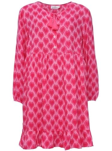 Zwillingsherz Sommerkleid im Herz Flammen Muster – Hochwertiges Freizeitkleid für Damen Frauen Mädchen - Abendkleid Cocktailkleid Strandkleid - Locker luftig trendig - Für Frühling Sommer Herbst von Zwillingsherz