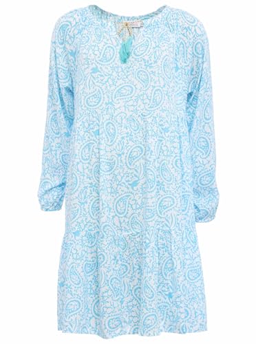 Zwillingsherz Sommerkleid im Paisley Design – Hochwertiges Abendkleid für Damen Frauen Mädchen - Freizeitkleid Cocktailkleid Strandkleid - Locker luftig – Perfekt für Frühling Sommer Herbst - türk von Zwillingsherz