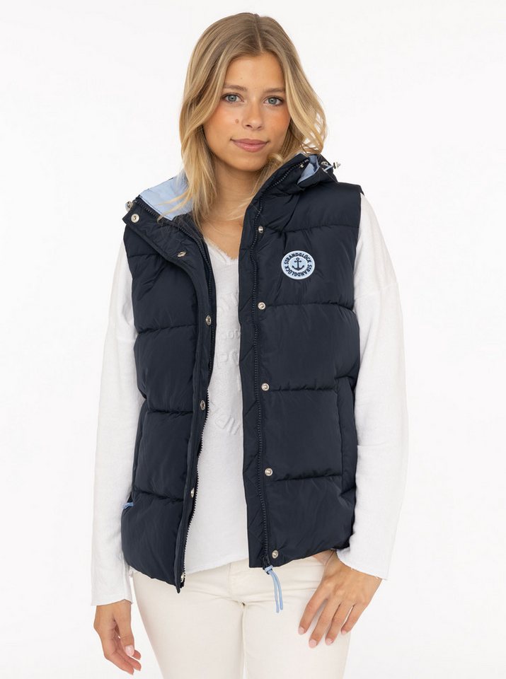 Zwillingsherz Steppweste "Strandglück" Kapuze, Eingriffstaschen, Ankermotiv von Zwillingsherz