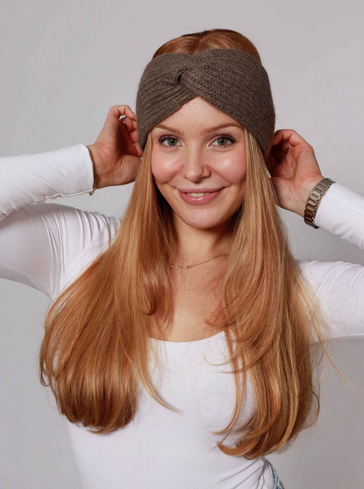 Zwillingsherz Stirnband "Rippe" breit, gerippt, mit Knotendetail von Zwillingsherz