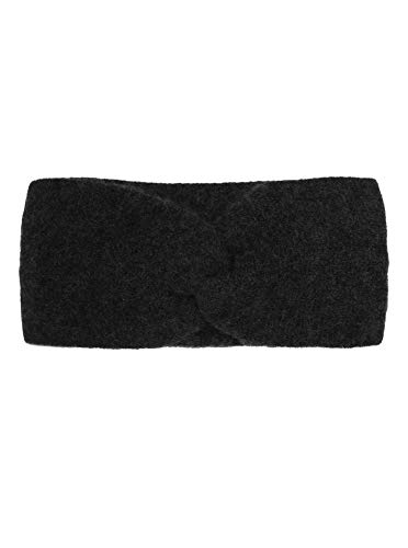 Zwillingsherz Stirnband aus 100% Kaschmir - Hochwertiges Grobstrick-Kopfband im Uni für Damen - Wolle - Ohrenschutz - Haarband - warm und weich für Frühjahr Herbst Winter (Anthrazit) von Zwillingsherz