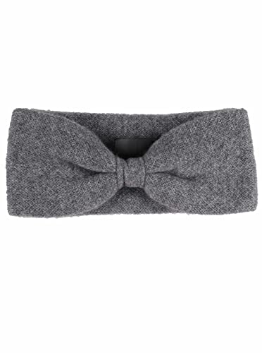 Zwillingsherz Stirnband aus 100% Kaschmir - Hochwertiges Kopfband im Uni Design für Damen Frauen Mädchen - Wolle - Haarband – warm und weich perfekt für Frühjahr Herbst Winter - mgrau von Zwillingsherz