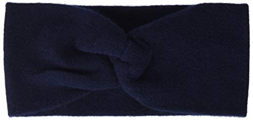 Zwillingsherz Stirnband aus 100% Kaschmir - Hochwertiges Strick-Kopfband im Uni Design für Damen Frauen - Wolle - Haarband - warm und weich für Frühjahr Herbst und Winter - navy von Zwillingsherz